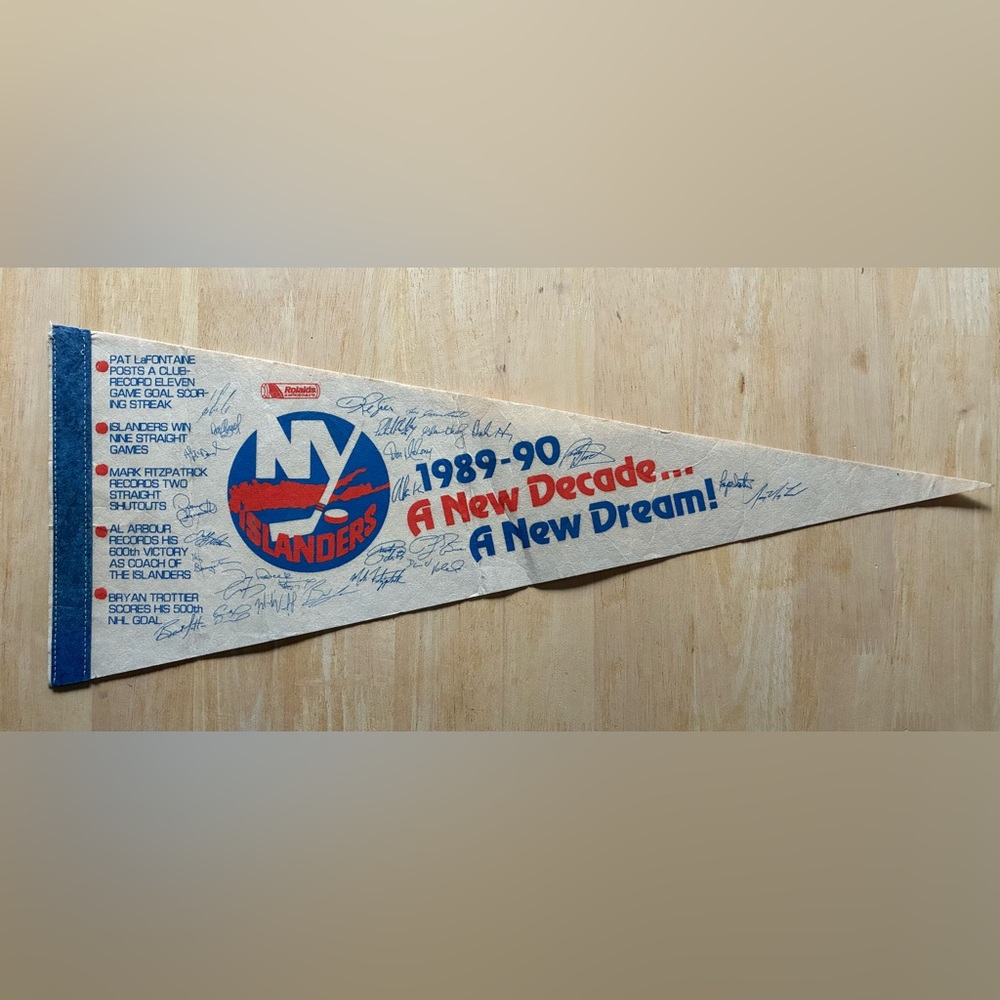 NHL Hockey New York Islanders 1989-90 Pennant - Rare